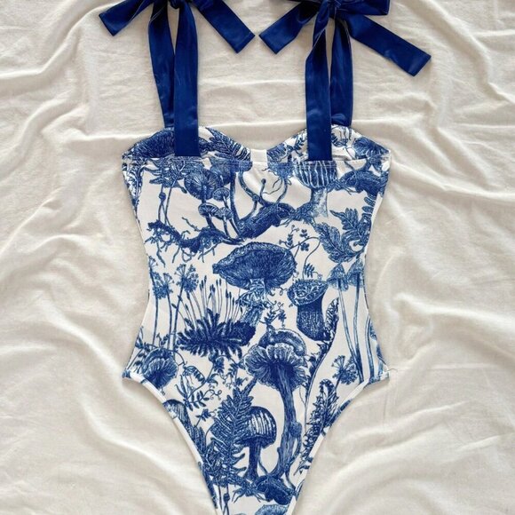 Boho Women's Casual Floral Print one piece swimsuit - Picture 2 of 6